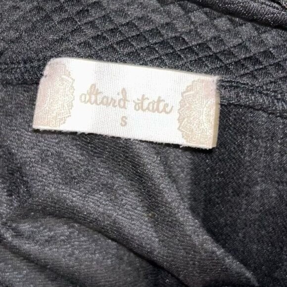 Altar'd State Black Textured Fit & Flare Halter Lace Back Skater Dress Small - Picture 9 of 11